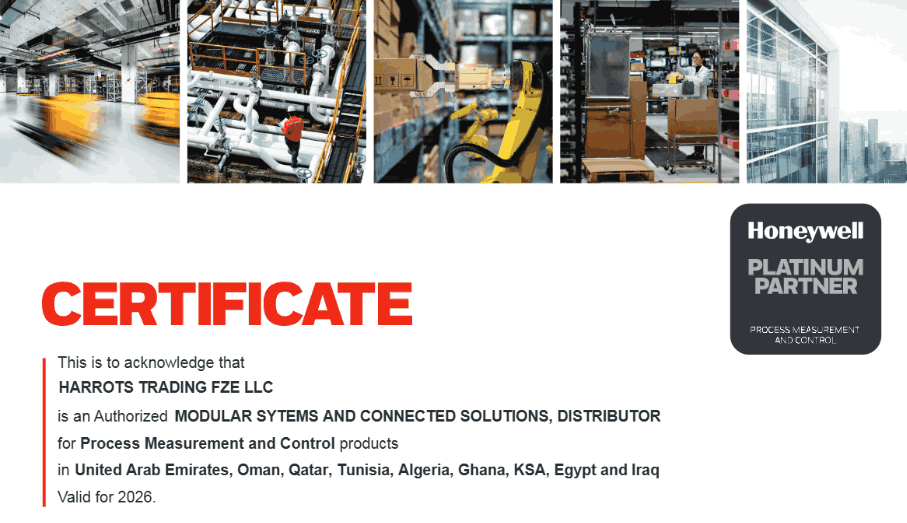 Honeywell Platinum Partner certificate 2026